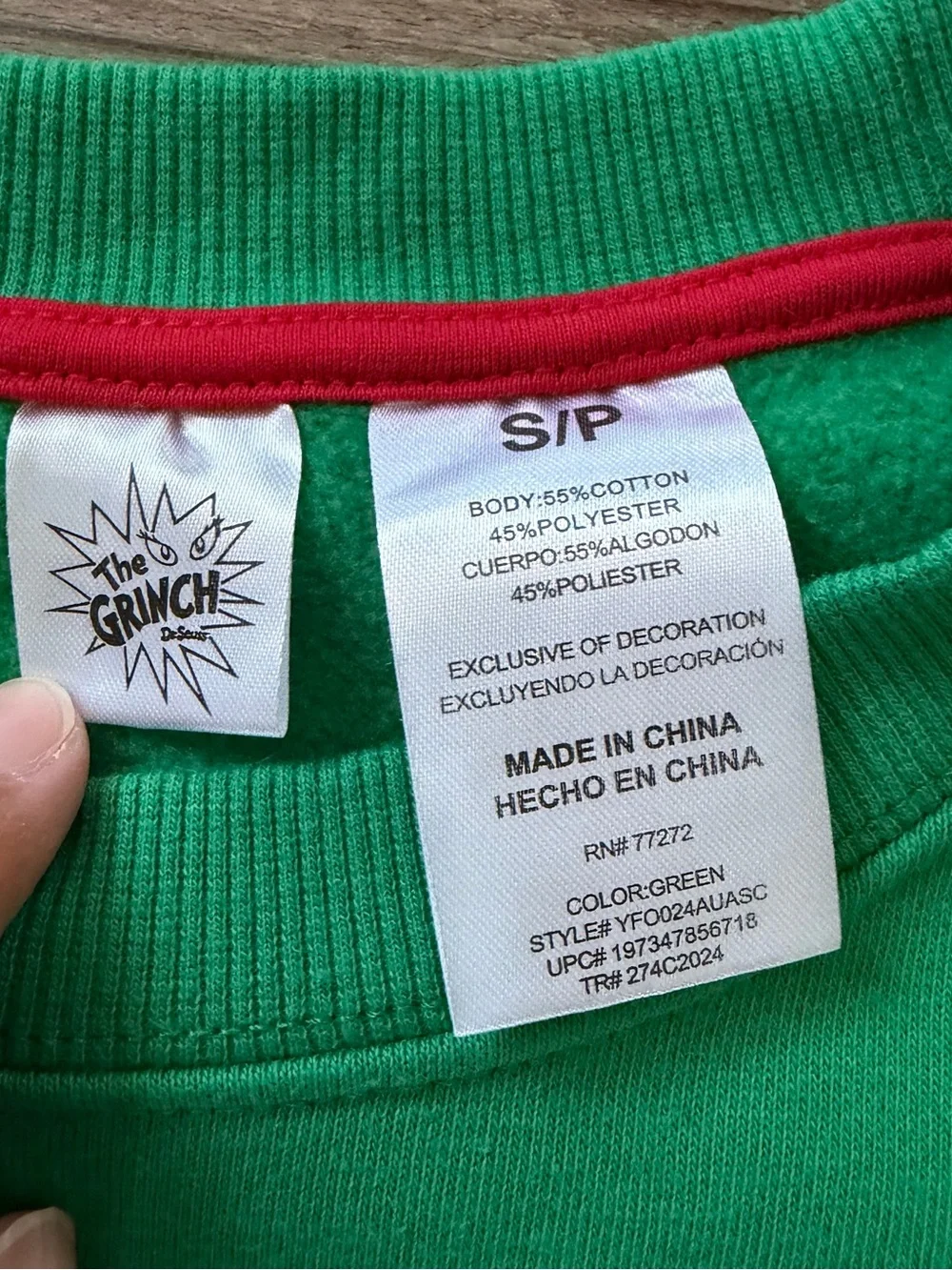 Dr Seuss The Grinch Christmas Green Graphic Sweatshirt Mens Small